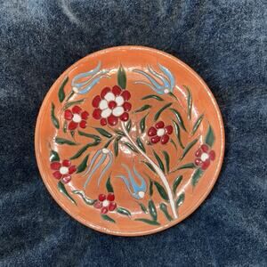 Dakas Keramik Archangelos Greek Decorative Wall Plate Hand Made & Painted 7 1/8"